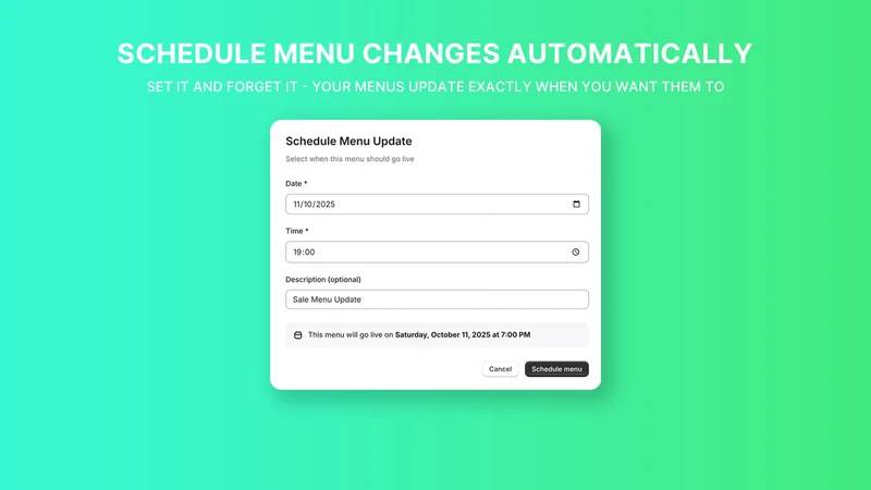 Baselayer Menu Scheduler