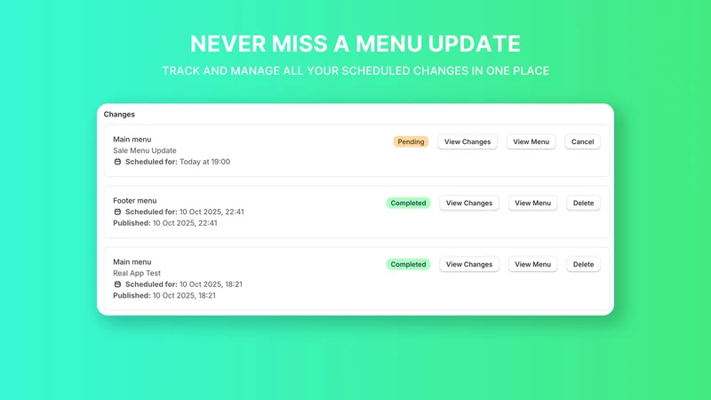Baselayer Menu Scheduler