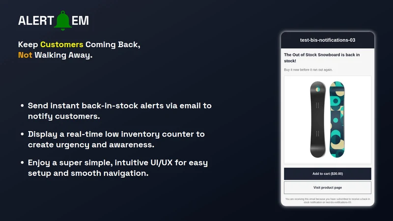 Alert'em: Customer alerts
