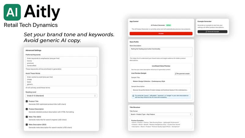Aitly ‑ Complete Product SEO