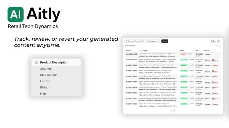 Aitly ‑ Complete Product SEO