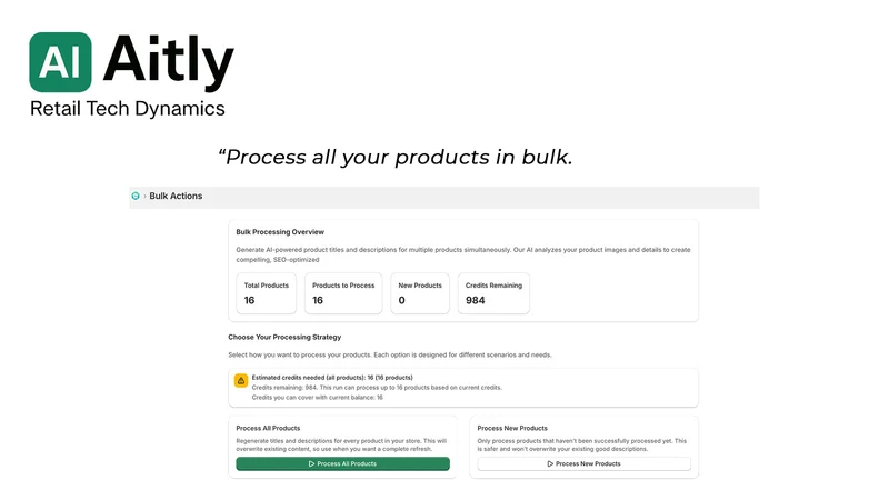 Aitly ‑ Complete Product SEO