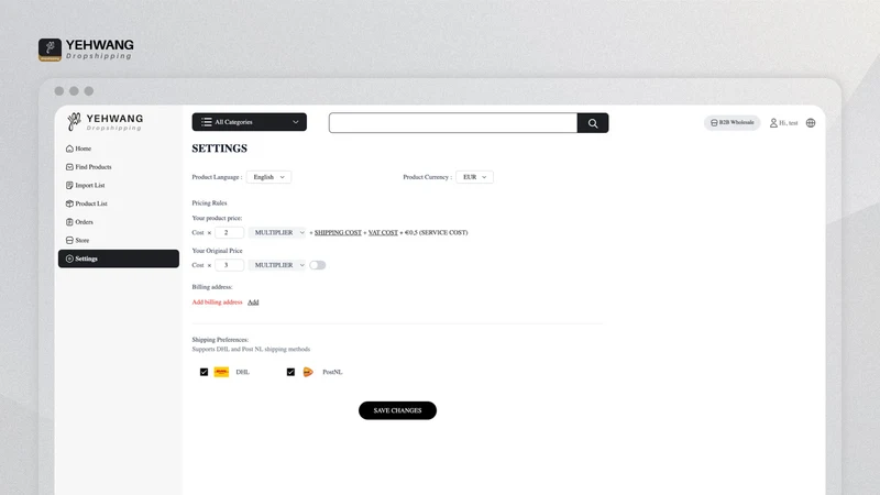 Yehwang Dropshipping