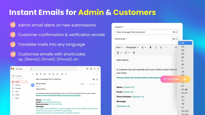 UpForm Contact Form & Popup