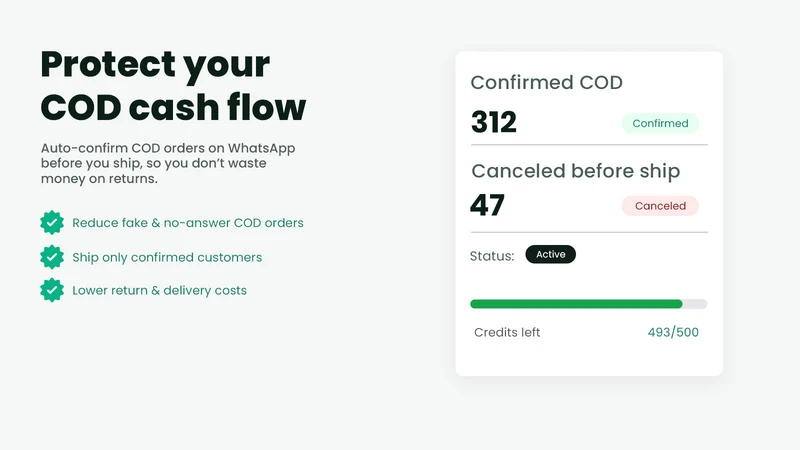 Confirmify WhatsApp COD Verify