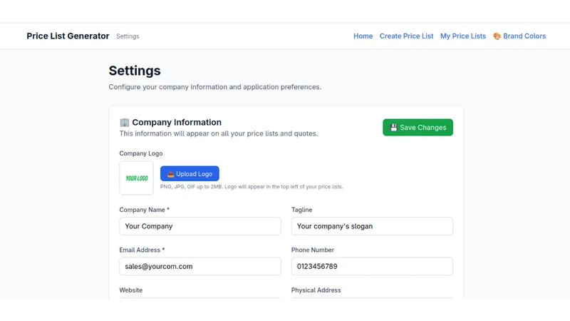 Estollo’s Price List Generator