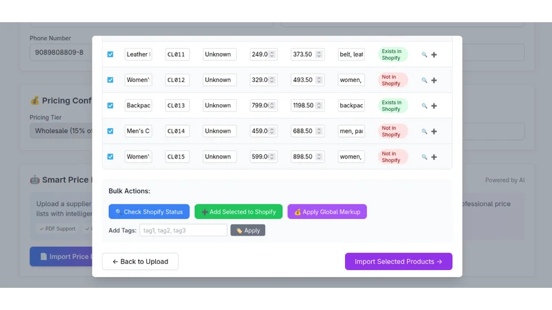 Estollo’s Price List Generator