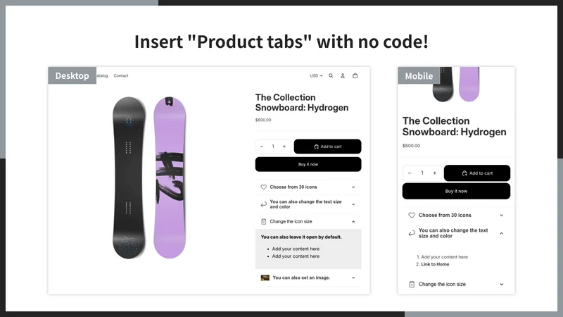 UR: Product Description Tab