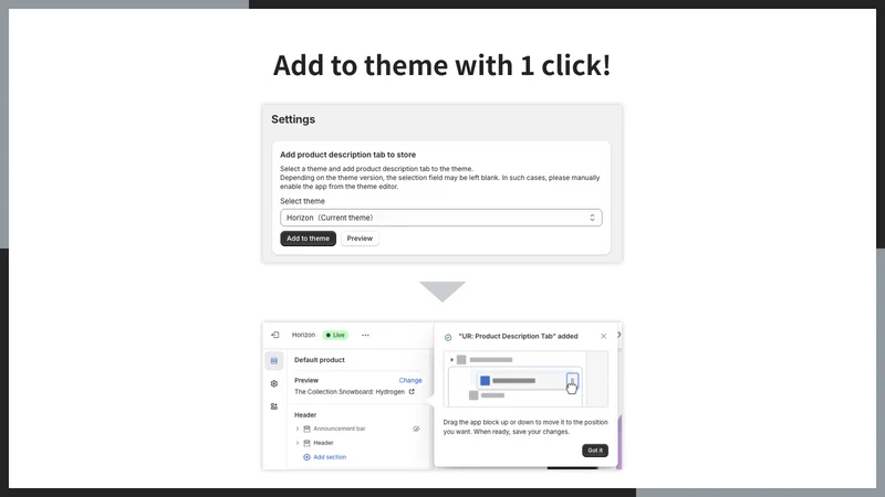 UR: Product Description Tab