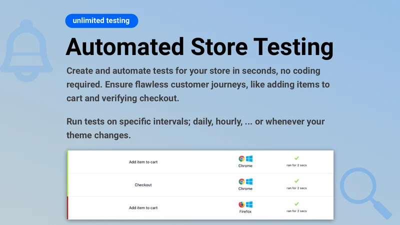 TestingBot ‑ Store Monitoring