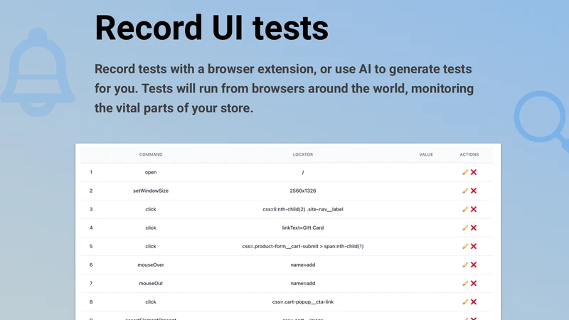 TestingBot ‑ Store Monitoring