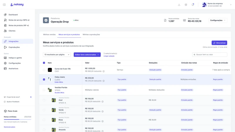 Notasy ‑ Notas Fiscais