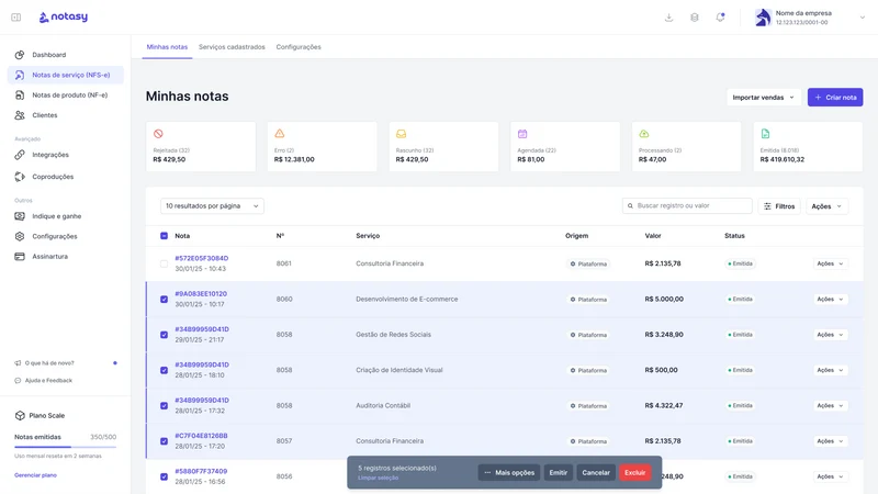Notasy ‑ Notas Fiscais