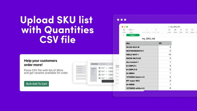 Ordexis Bulk Order by SKU CSV