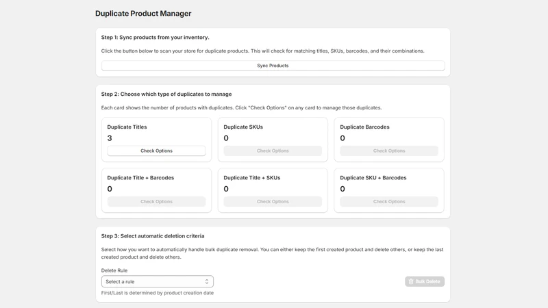 S: Delete Duplicate Products