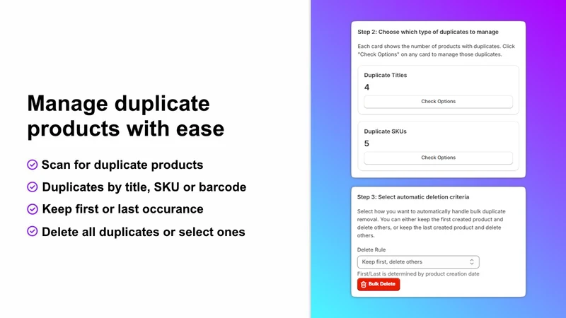 S: Delete Duplicate Products