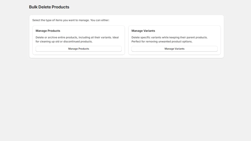 S: Bulk Delete Products