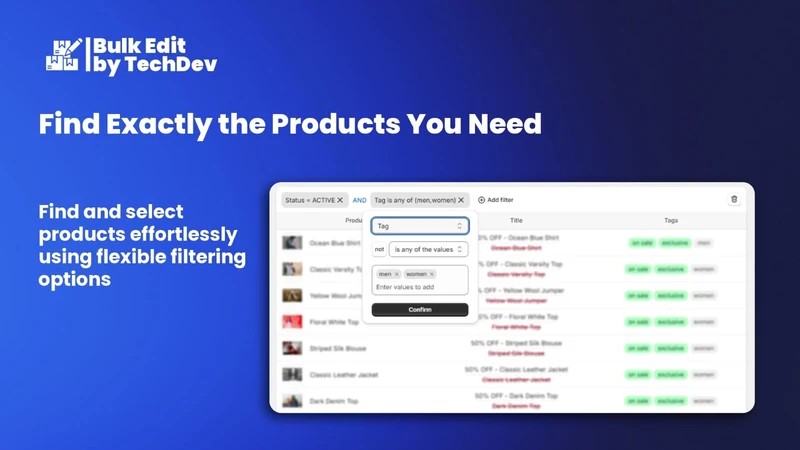 TechDev Bulk Product Editor