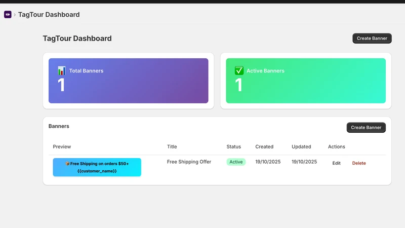 TagTour: Smart Banners App