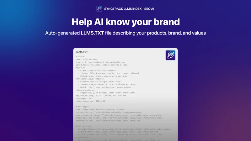 Synctrack LLMs Index ‑ SEO AI