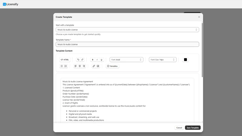 Licensify ‑ License Agreement