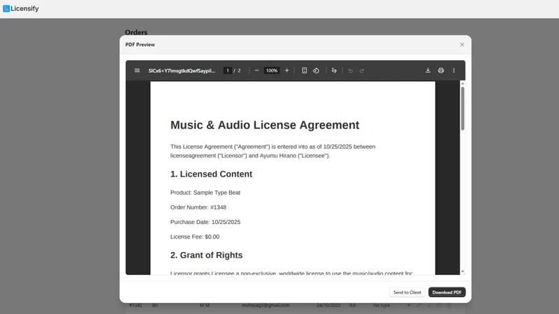 Licensify ‑ License Agreement