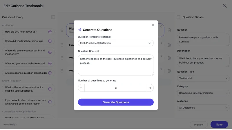 Surva.ai Post‑Purchase Surveys