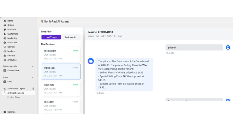 SonicPad Customer AI Agent