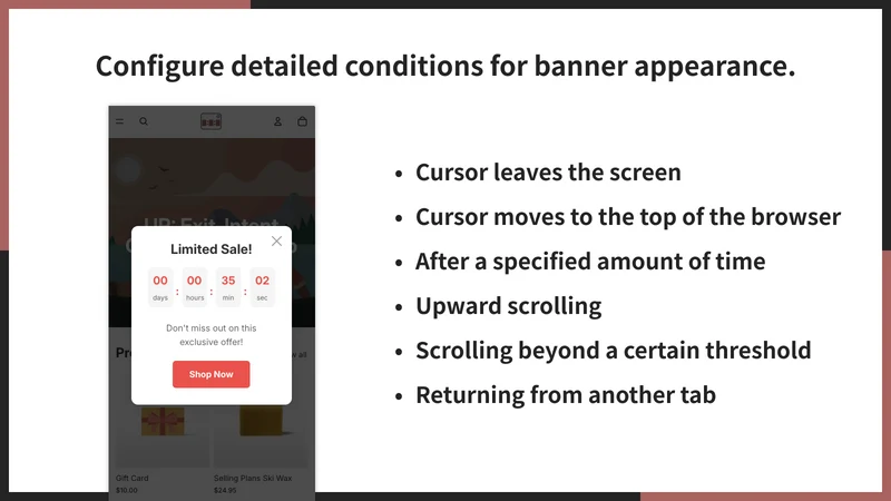 UR:Exit‑Intent Countdown Popup