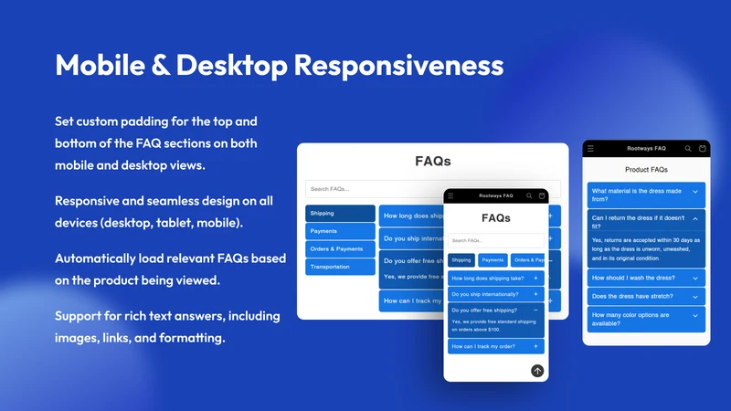 Rootways FAQ Page, Product FAQ