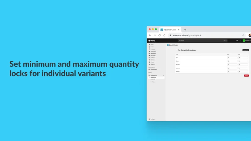 QuantityLock ‑ Product Limits