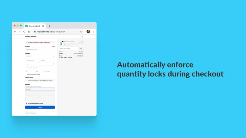 QuantityLock ‑ Product Limits