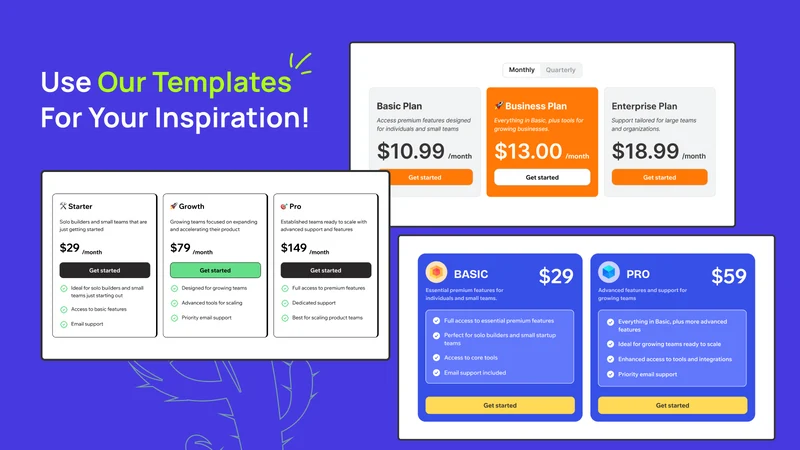 K: Pricing Table Comparison