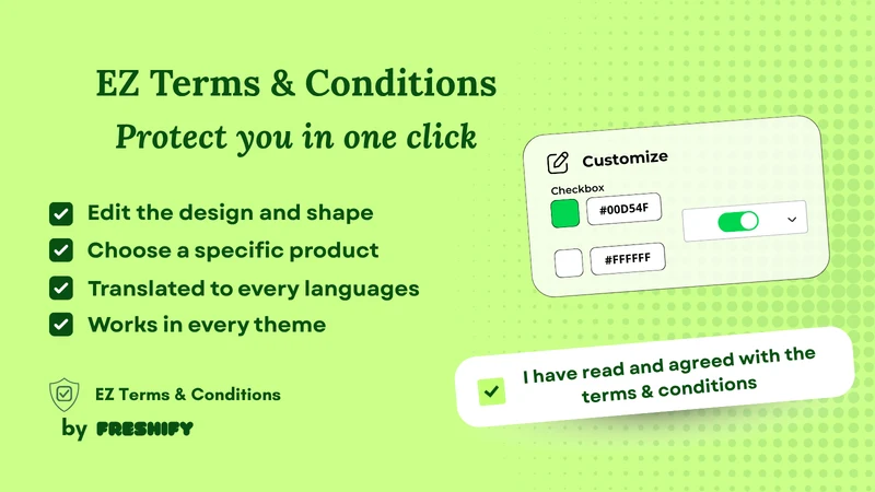 EZ Terms & Conditions Checkbox