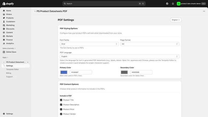 PS Product Datasheets PDF