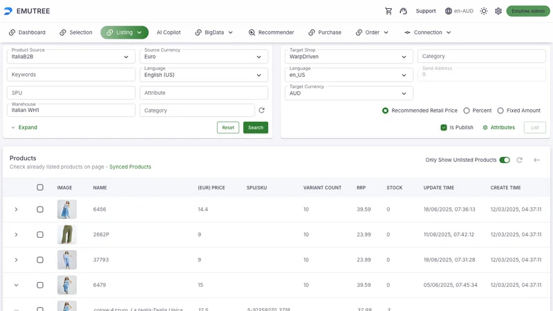 WarpDriven AI Dropshipping