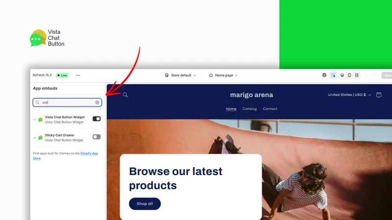 Vista WA Chat Button