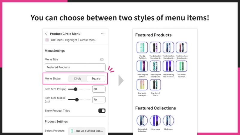 UR: Menu Highlight｜Circle Menu