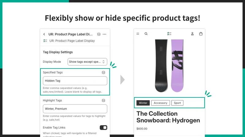 UR: Product Page Label Display