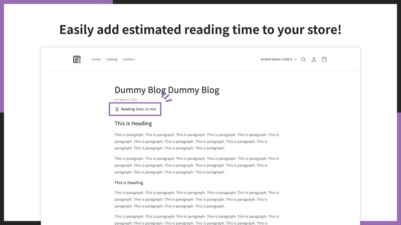 UR:Blog Reading Time Estimator