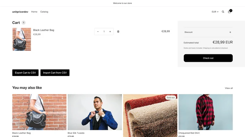 CSV Cart Upload & Download B2B