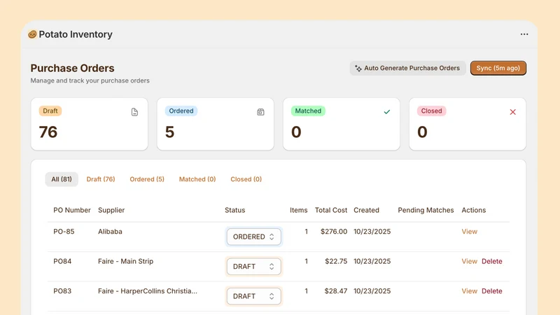 Potato Inventory Management