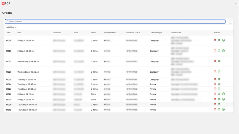 POP: compliant EU invoicing