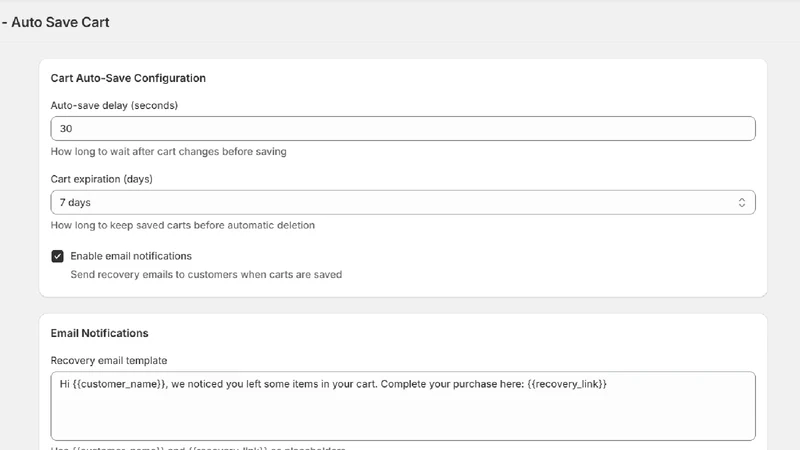 Draftly | Auto Save Cart