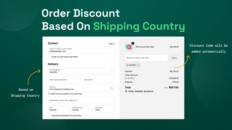 shipping country discount