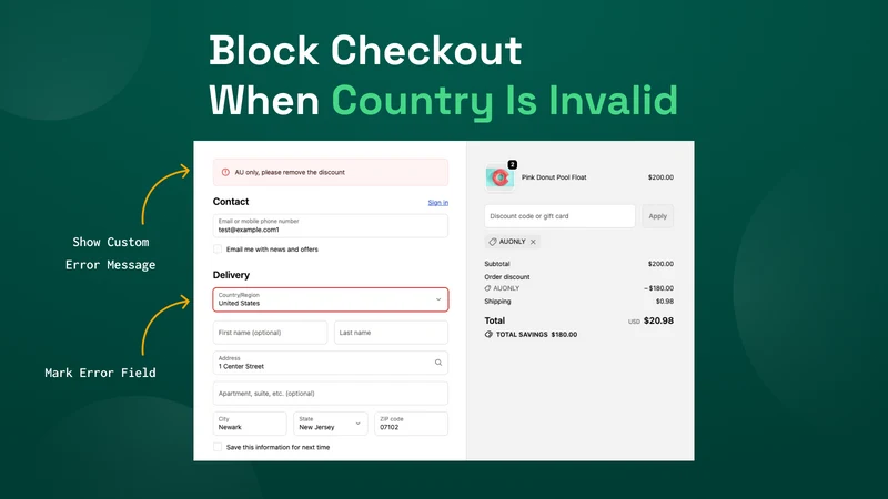 shipping country discount