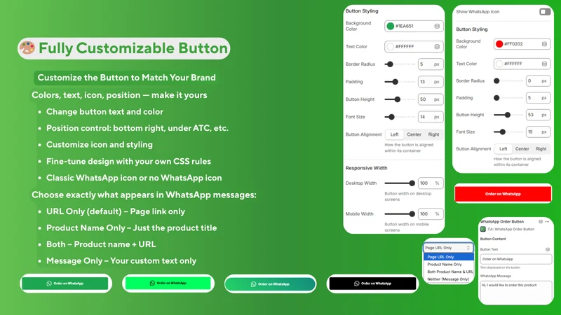 CA: WhatsApp Chat Order Button