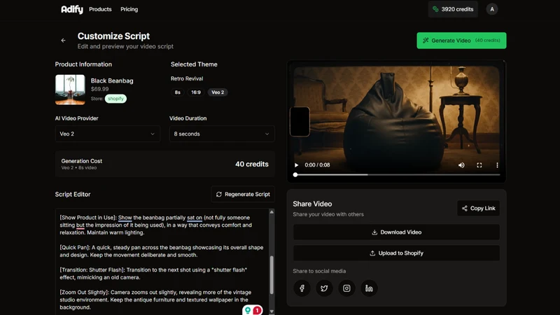 Adify: AI Product Video ads