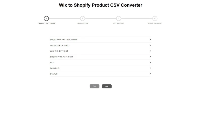 Vostari CSV converter: Wix