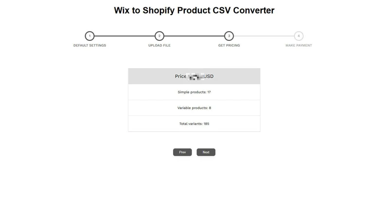 Vostari CSV converter: Wix
